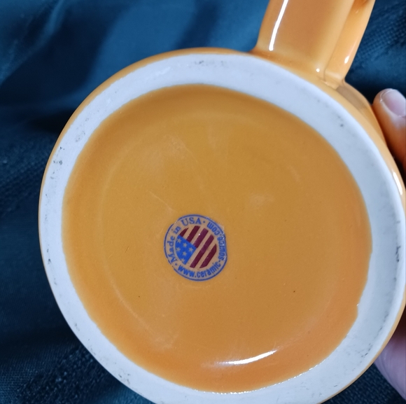 Ceramic Source Halloween  Flocked Witch Orange Mug made in USA - Picture 5 of 8